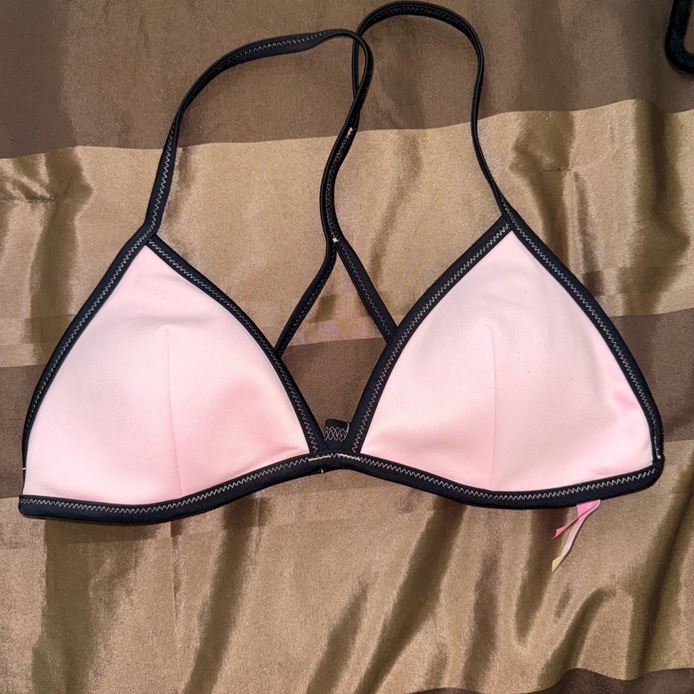 Victoria secret Pink Triangle Bikini Top with Black Trim